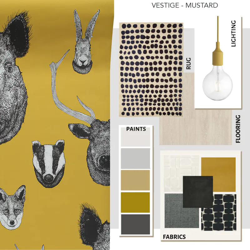 Vestige tapet mustard/gul