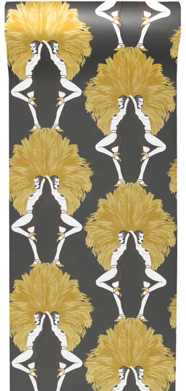 Showgirls tapet metallic gold og sort