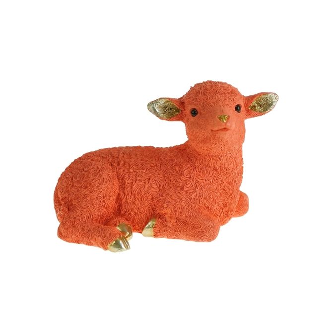 Hovedbilde Lam figur, lying sheep, korall