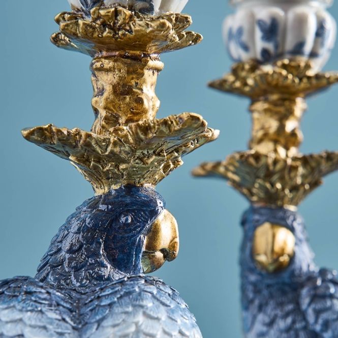 Hovedbilde Papegøye lysestaker Blue Werns