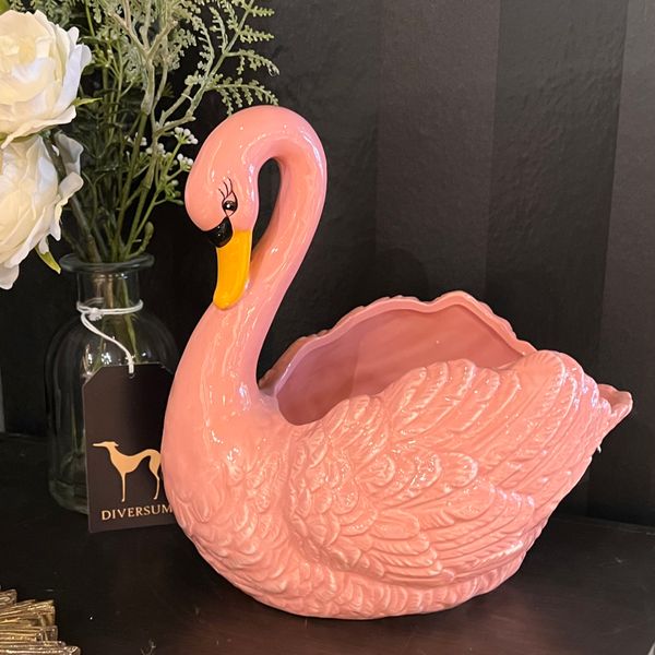 Hovedbilde Pink Swan skål, potte i form av svane