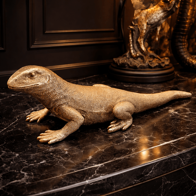 Komodovaran Gold figur