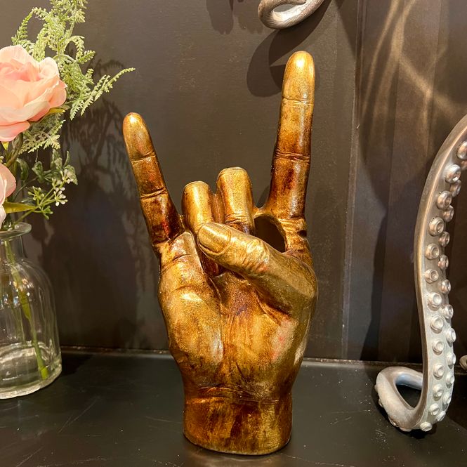 Hovedbilde Rock On hånd dekorasjon / vase i gull