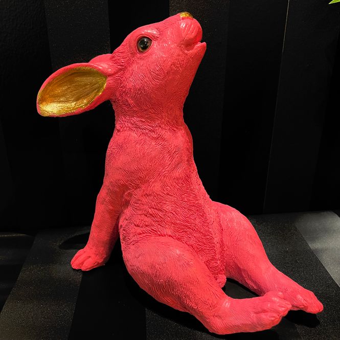 Hovedbilde Kanin figur, relaxing rabbit, rosa