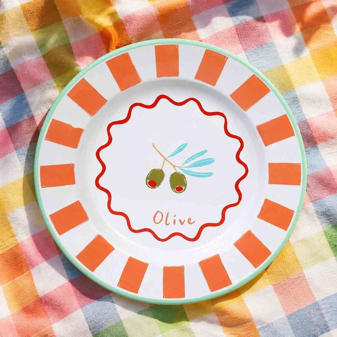 Hovedbilde Bon Appétit Emaljetallerken Olive 25 cm