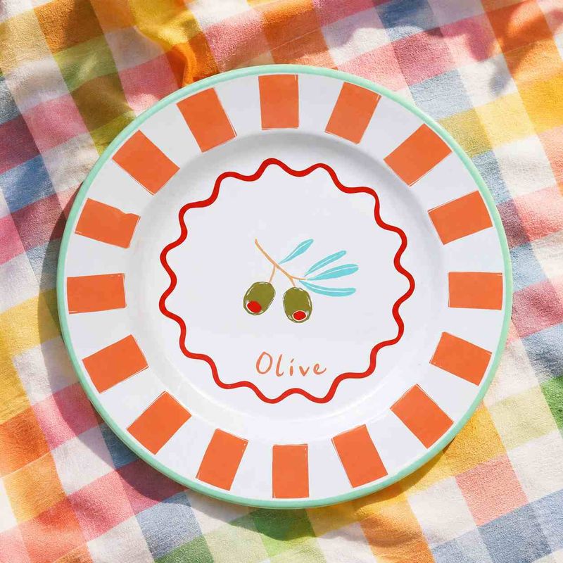 Bon Appétit Emaljetallerken Olive 25 cm