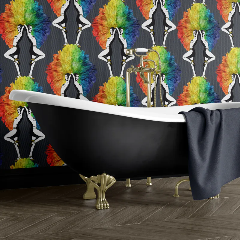 Showgirls tapet Rainbow black
