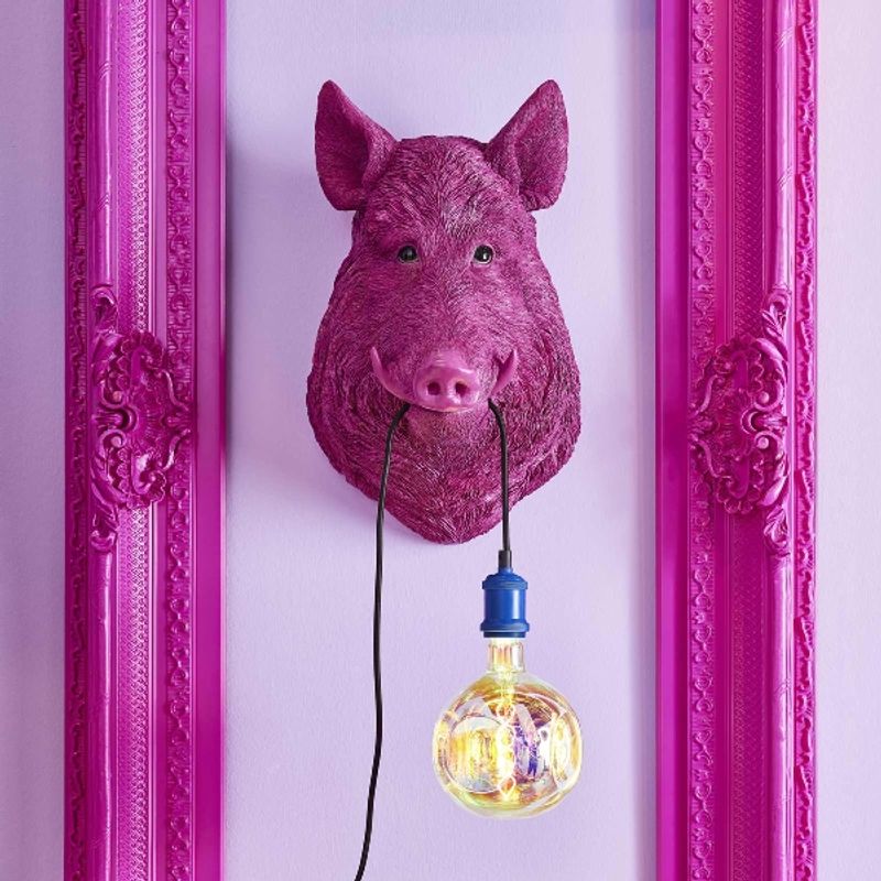 Willy villsvin vegglampe magenta rosa Werns